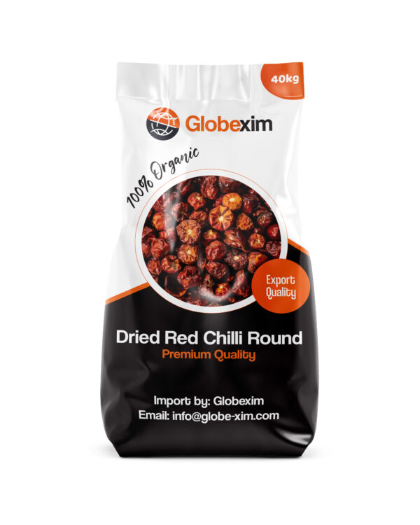 Dried Red Chilli Round, premium dried chillies, Globexim dried chillies, high-quality chilli, spicy dried chillies, versatile spice